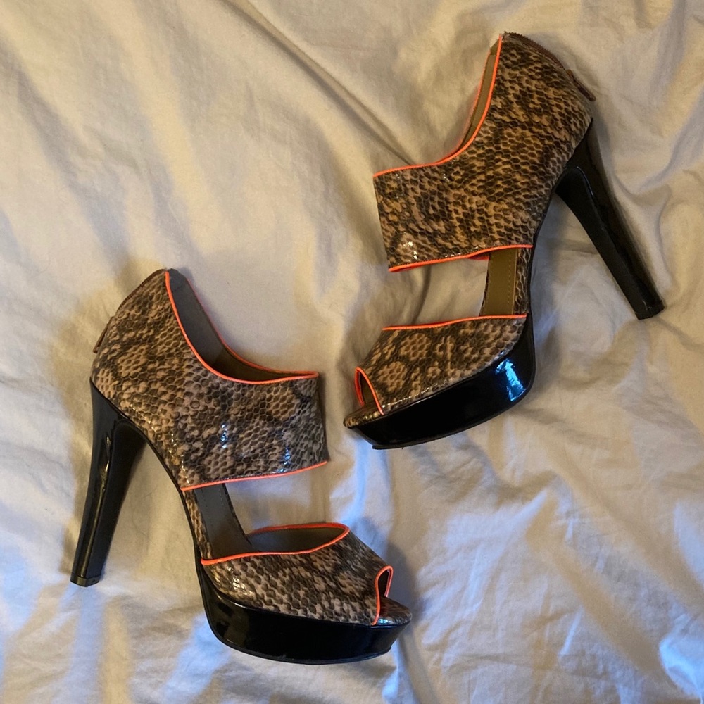 BCBGeneration Neon Snake Heels